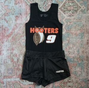 RARE Hooters uniform tank+ cheeky shorts Nascar set XS/XXS